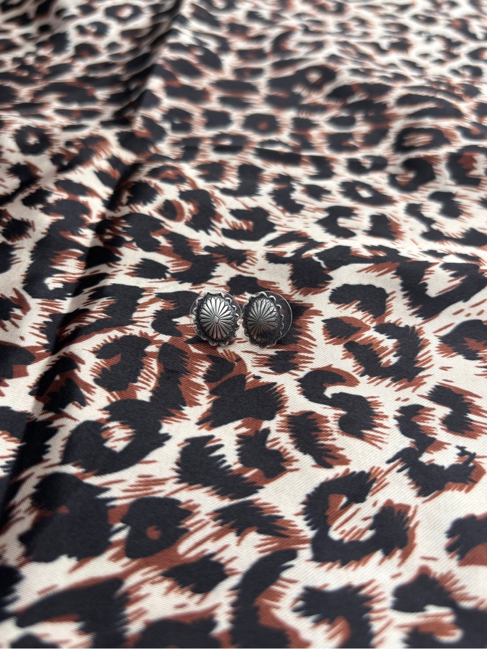 Sterling Silver Floral Cone Stud Earrings - Silver